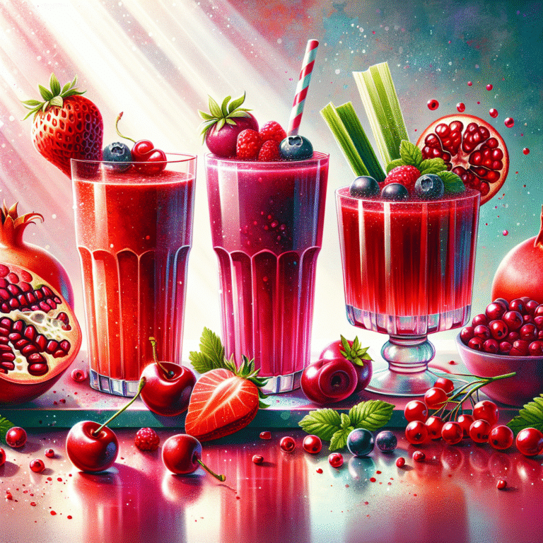 Bebidas de frutas vermelhas ricas em antioxidantes para crianças.
